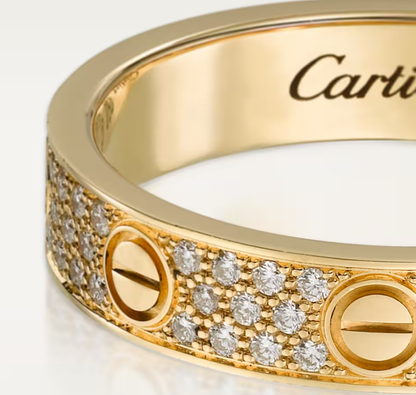 [Select]LOVE RING 4mm-wide full-diamond ring GOLD