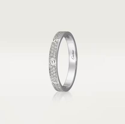 [Select]LOVE RING 2.6mm-wide full-diamond ring silver