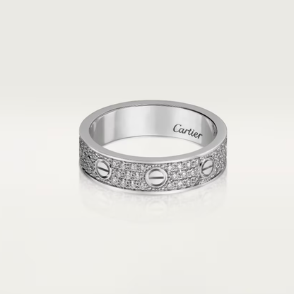 [Select]LOVE RING 4mm-wide full-diamond ring silver