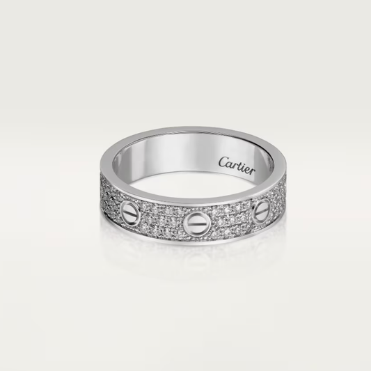 [Select]LOVE RING 4mm-wide full-diamond ring silver
