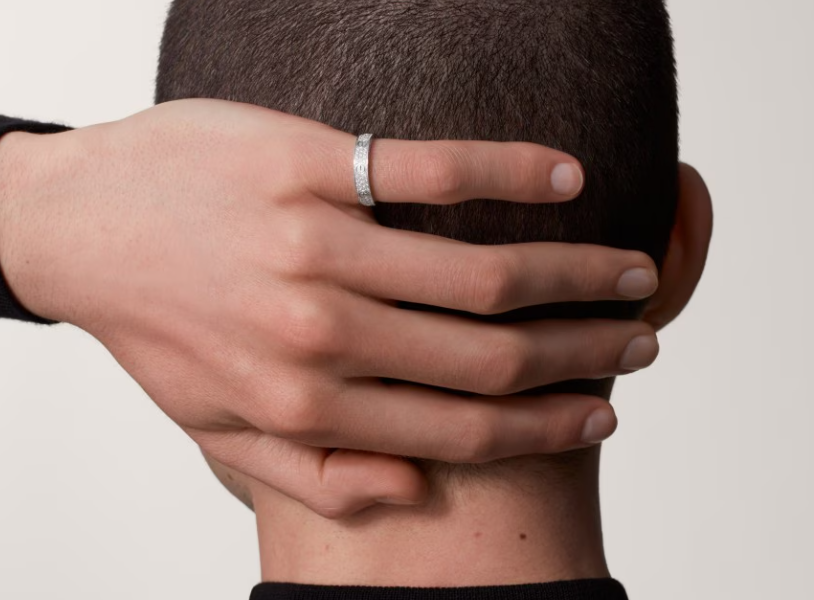 [Select]LOVE RING 4mm-wide full-diamond ring silver