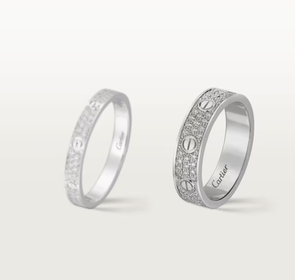 [Select]LOVE RING 4mm-wide full-diamond ring silver