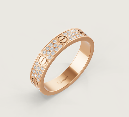 [Select]LOVE RING 4mm-wide full-diamond ring Select Gold