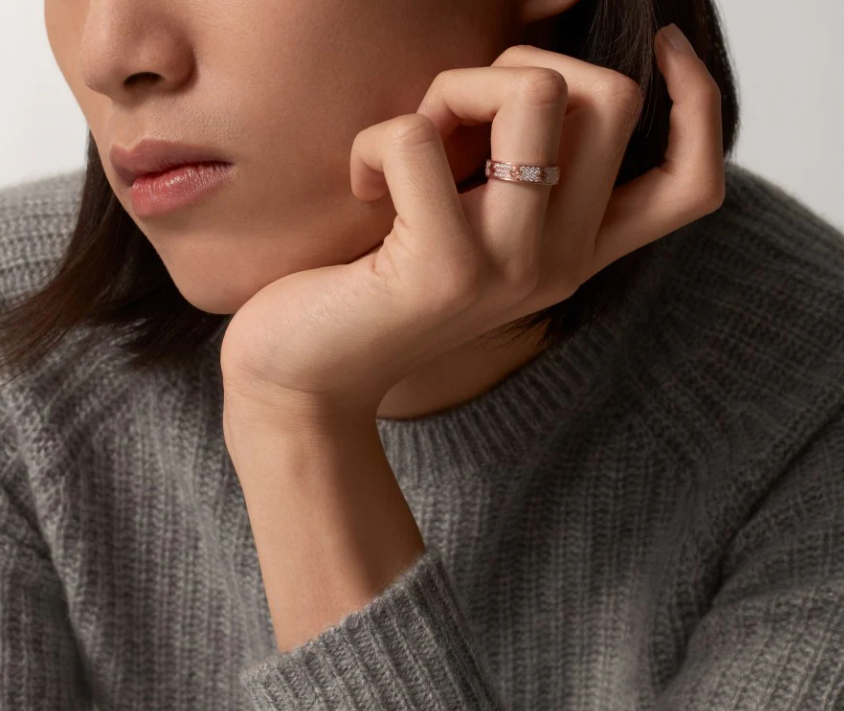 [Select]LOVE RING 4mm-wide full-diamond ring Select Gold