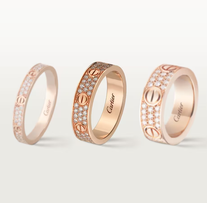 [Select]LOVE RING 4mm-wide full-diamond ring Select Gold
