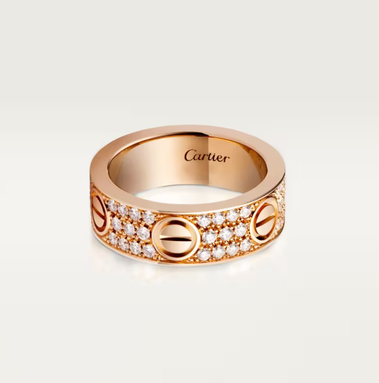 [Select]LOVE RING 6.5mm-wide full-diamond ring Select Gold