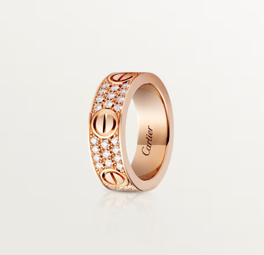 [Select]LOVE RING 6.5mm-wide full-diamond ring Select Gold