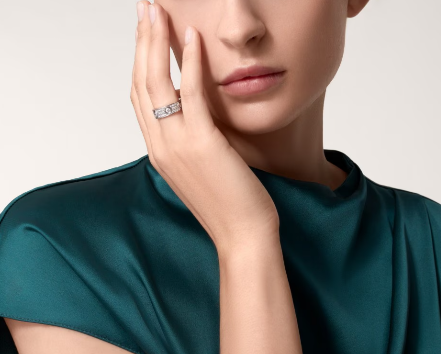 [Select]LOVE RING 6.5MM Full Diamond, 6 Major Diamonds Silver