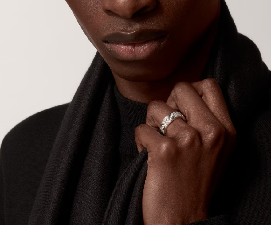 [Select]LOVE RING 6.5MM Full Diamond, 6 Major Diamonds Silver