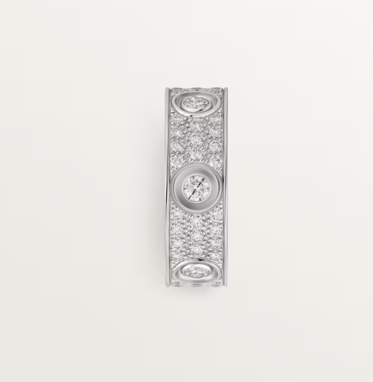 [Select]LOVE RING 6.5MM Full Diamond, 6 Major Diamonds Silver