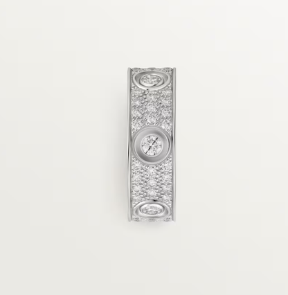 [Select]LOVE RING 6.5MM Full Diamond, 6 Major Diamonds Silver