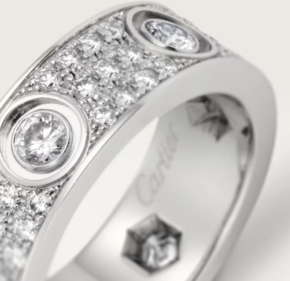 [Select]LOVE RING 6.5MM Full Diamond, 6 Major Diamonds Silver