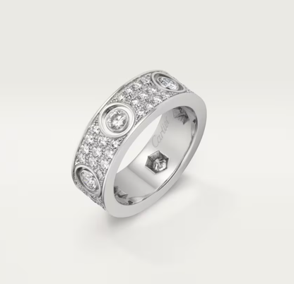 [Select]LOVE RING 6.5MM Full Diamond, 6 Major Diamonds Silver
