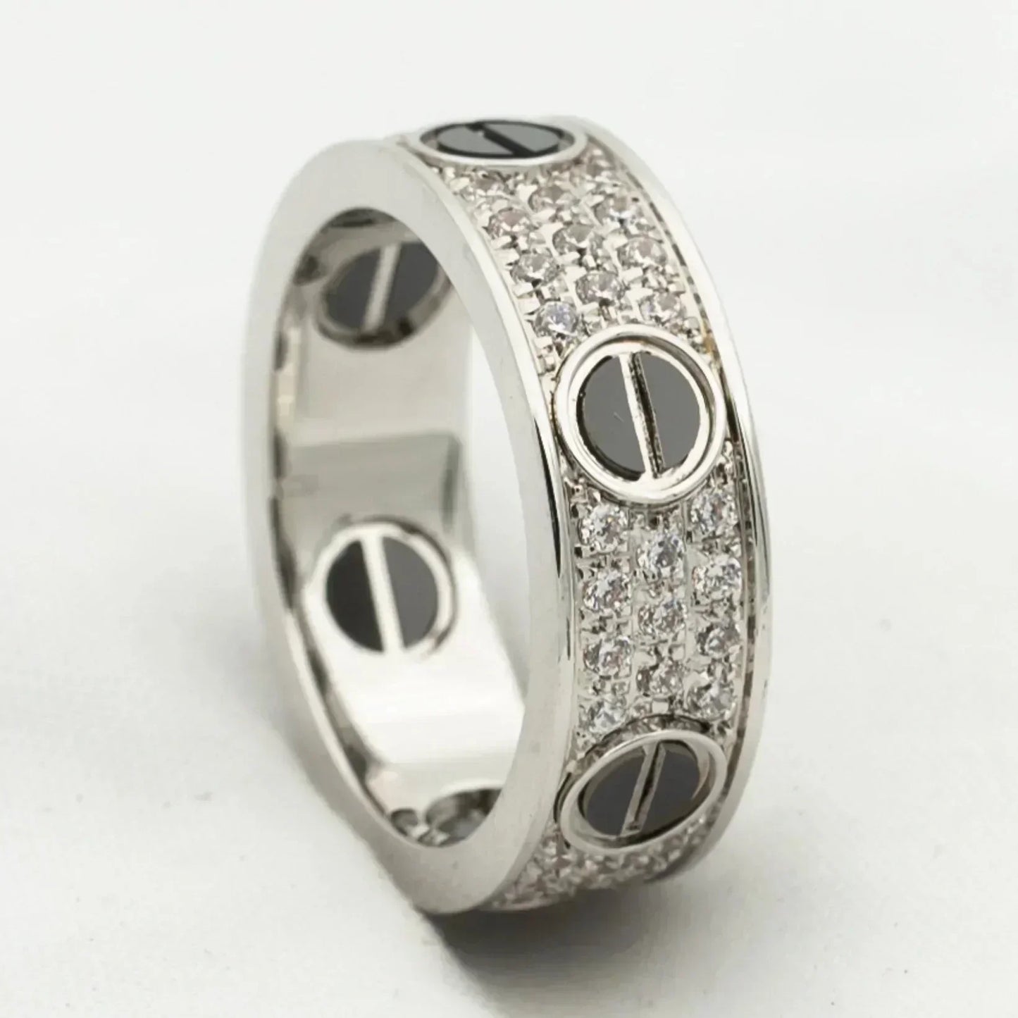 [Select]LOVE RING 5.5MM DIAMONDS PAVED CERAMIC