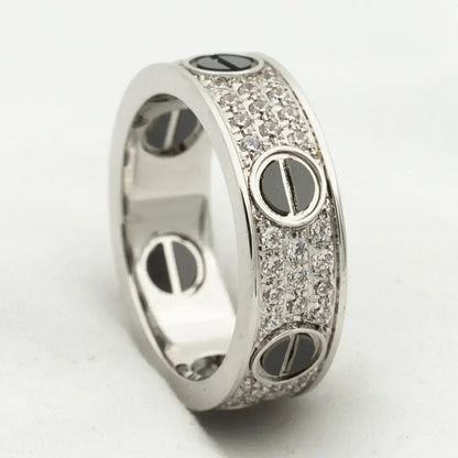 [Select]LOVE RING 5.5MM DIAMONDS PAVED CERAMIC