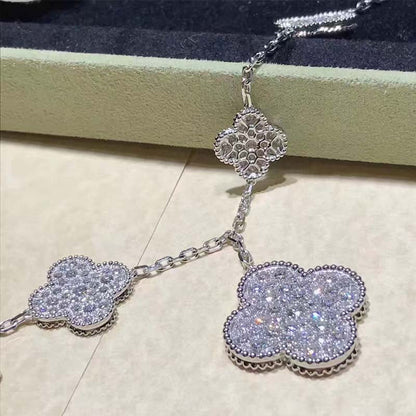 [Select]CLOVER 6 MOTIFS SILVER DIAMOND BRACELET