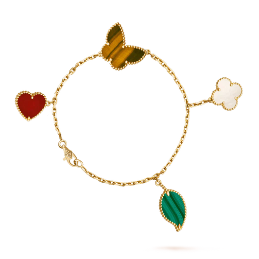 [Select]LUCKY SPRING 5 MOTIF GOLD BRACELET