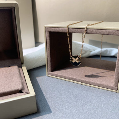 [Select]JEUX DE PINK GOLD DIAMOND NECKLACE