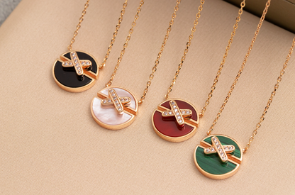 [Select]JEUX DE PINK GOLD DIAMOND NECKLACE