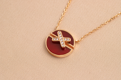 [Select]JEUX DE PINK GOLD DIAMOND NECKLACE