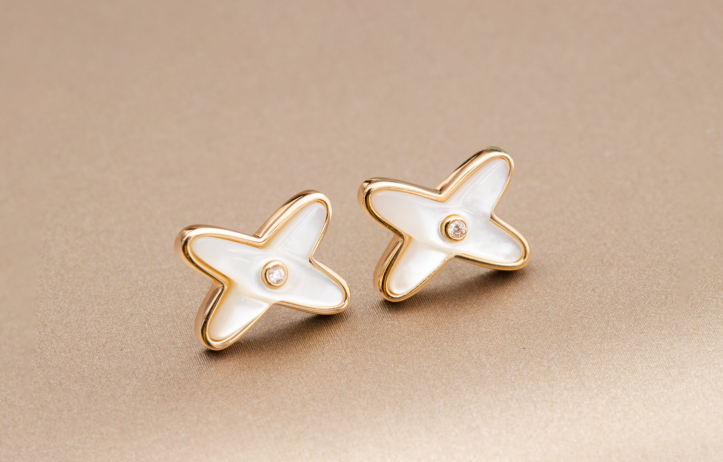 [Select]JEUX DE WHITE MOP Select GOLD DIAMOND EARRINGS