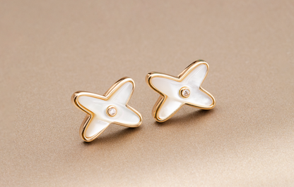 [Select]JEUX DE WHITE MOP Select GOLD DIAMOND EARRINGS
