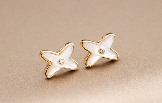 [Select]JEUX DE WHITE MOP Select GOLD DIAMOND EARRINGS