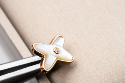 [Select]JEUX DE WHITE MOP PINK GOLD DIAMOND EARRINGS