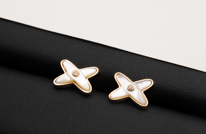 [Select]JEUX DE WHITE MOP Select GOLD DIAMOND EARRINGS