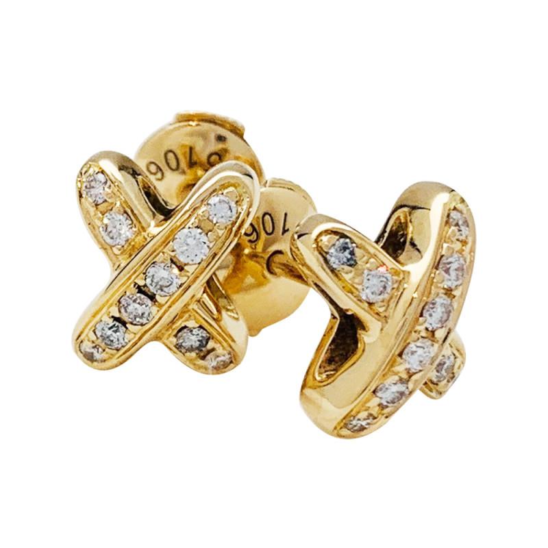 [Select]JEUX DE GOLD DIAMOND EARRINGS