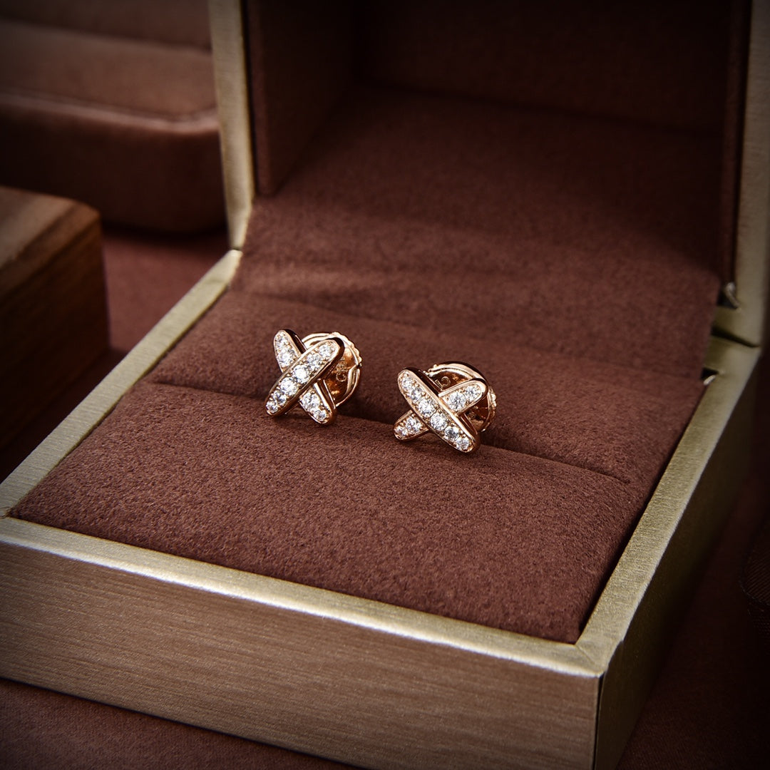 [Select]JEUX DE GOLD DIAMOND EARRINGS