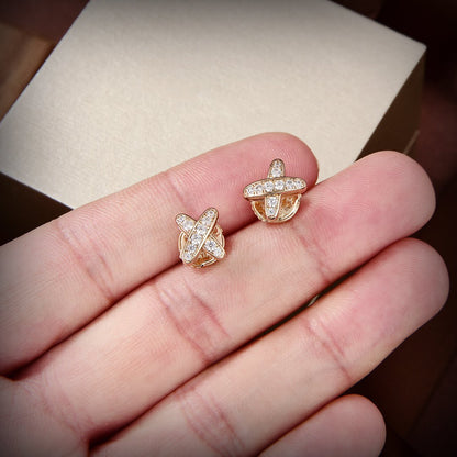 [Select]JEUX DE GOLD DIAMOND EARRINGS