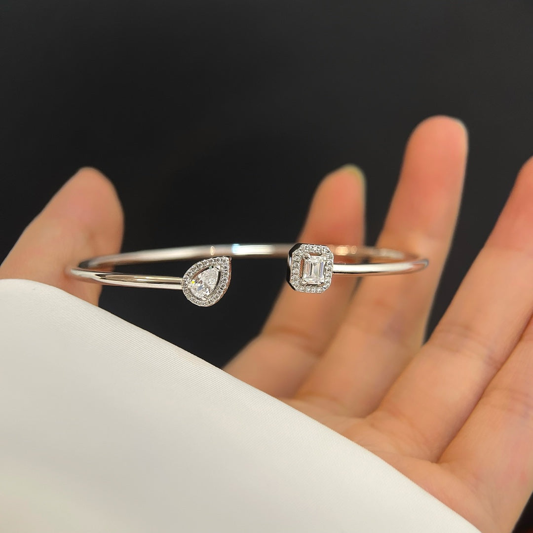[Select]JONC FLEX MY TWIN TOI & MOI SILVER DIAMOND BRACELET