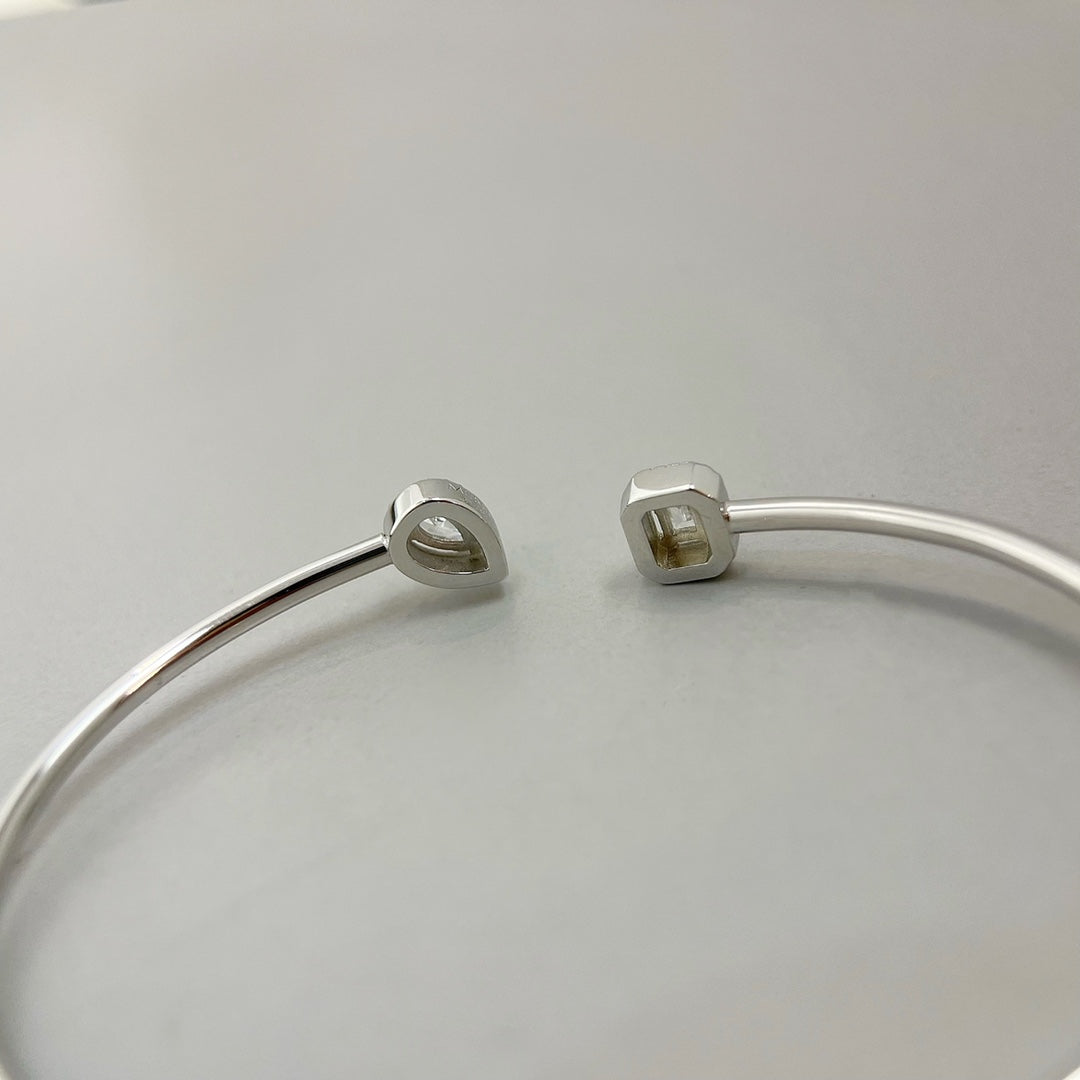 [Select]JONC FLEX MY TWIN TOI & MOI SILVER DIAMOND BRACELET