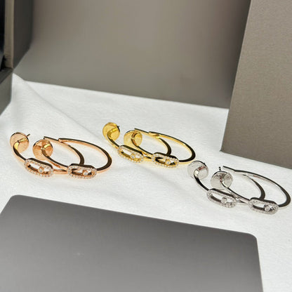 [Select]CREOLES MOVE UNO PM DIAMOND EARRINGS