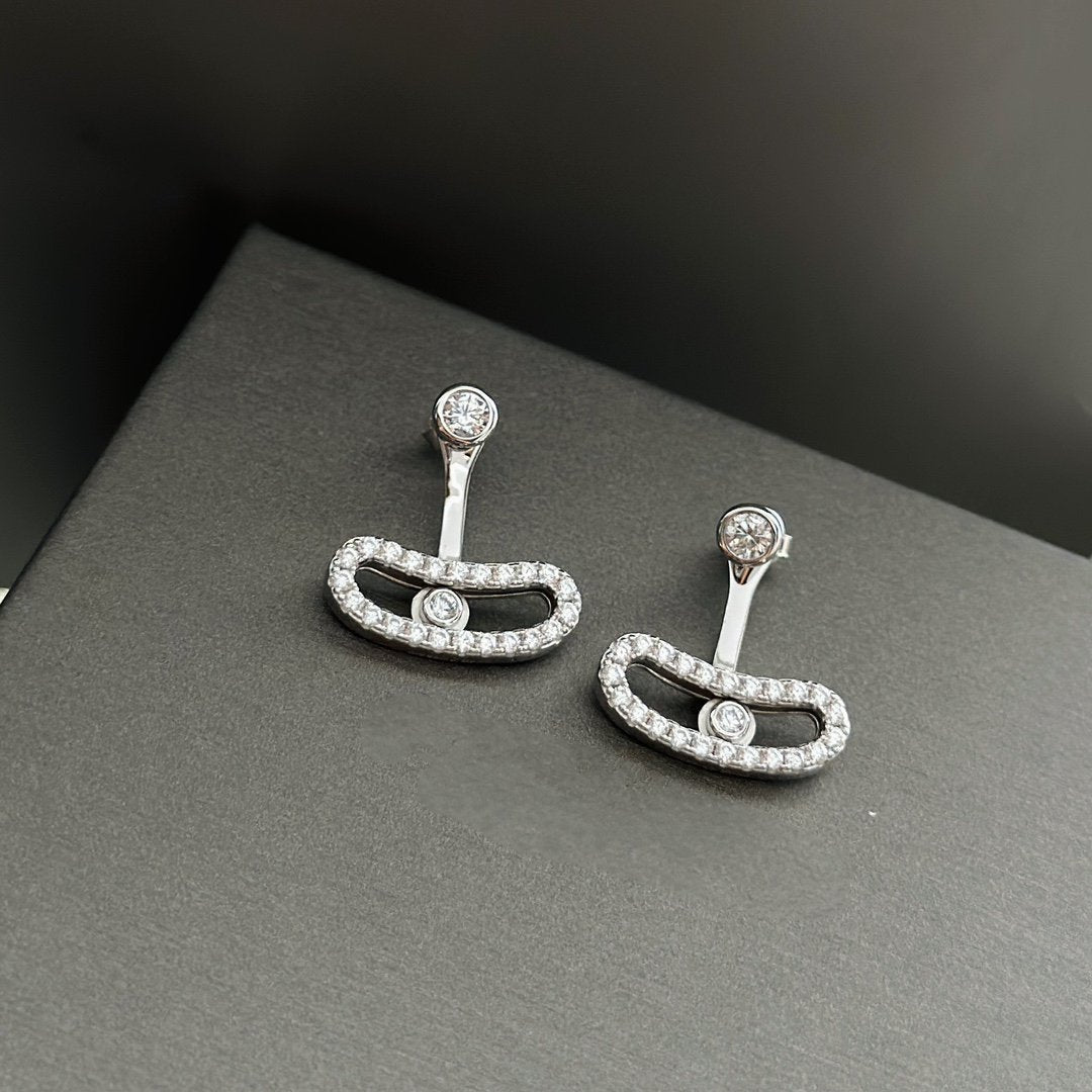 [Select]MOVE UNO SILVER DIAMOND EARRINGS