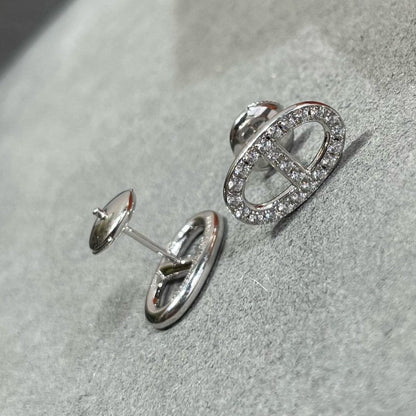 [Select]HM FULL DIAMOND PIG NOSE STUD EARRINGS