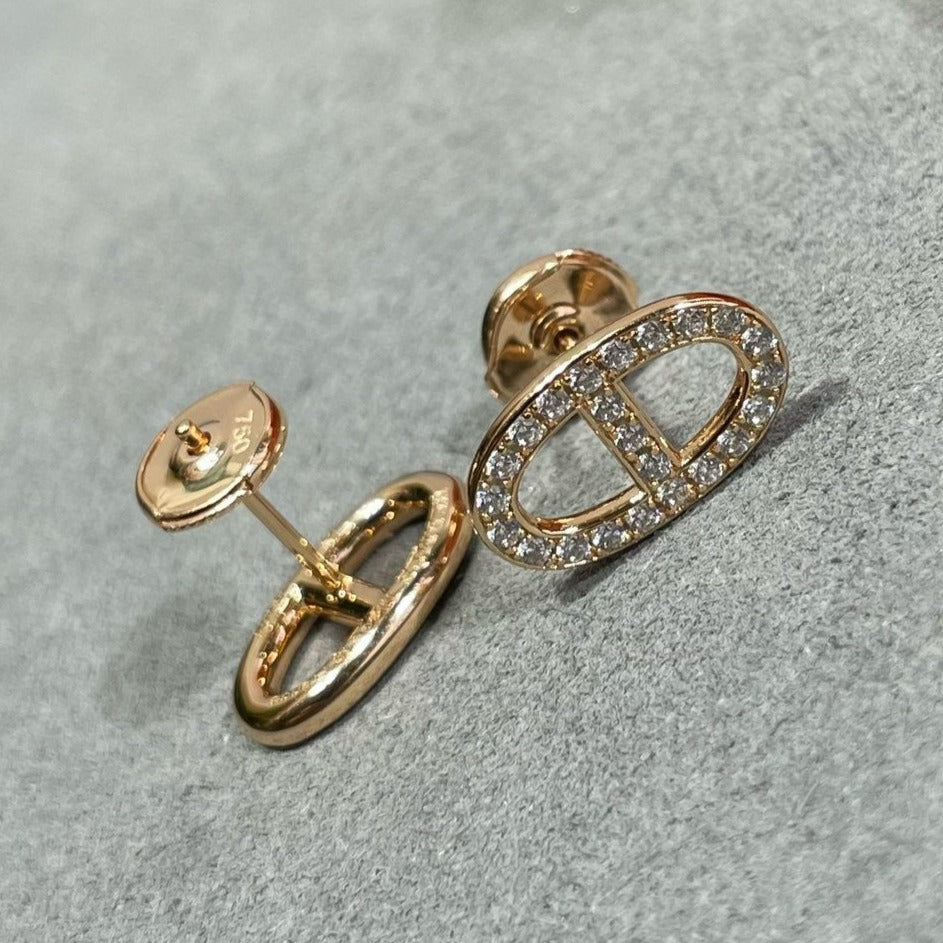 [Select]HM FULL DIAMOND PIG NOSE STUD EARRINGS