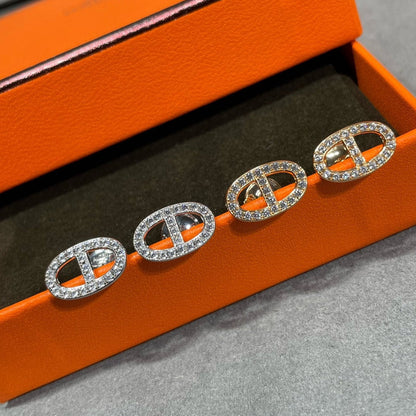 [Select]HM FULL DIAMOND PIG NOSE STUD EARRINGS