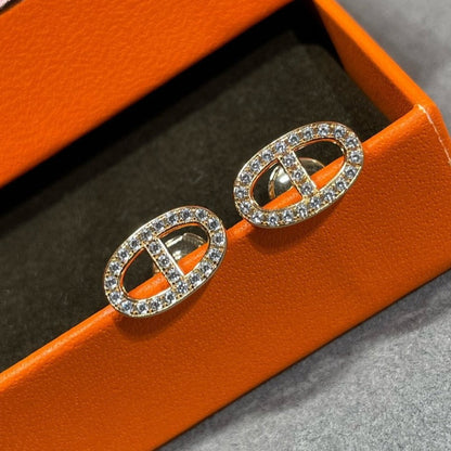 [Select]HM FULL DIAMOND PIG NOSE STUD EARRINGS