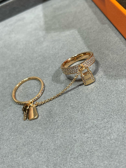 [Select]HM KELLY CLOCHETTE DOUBLE RING IN  WITH DIAMONDS