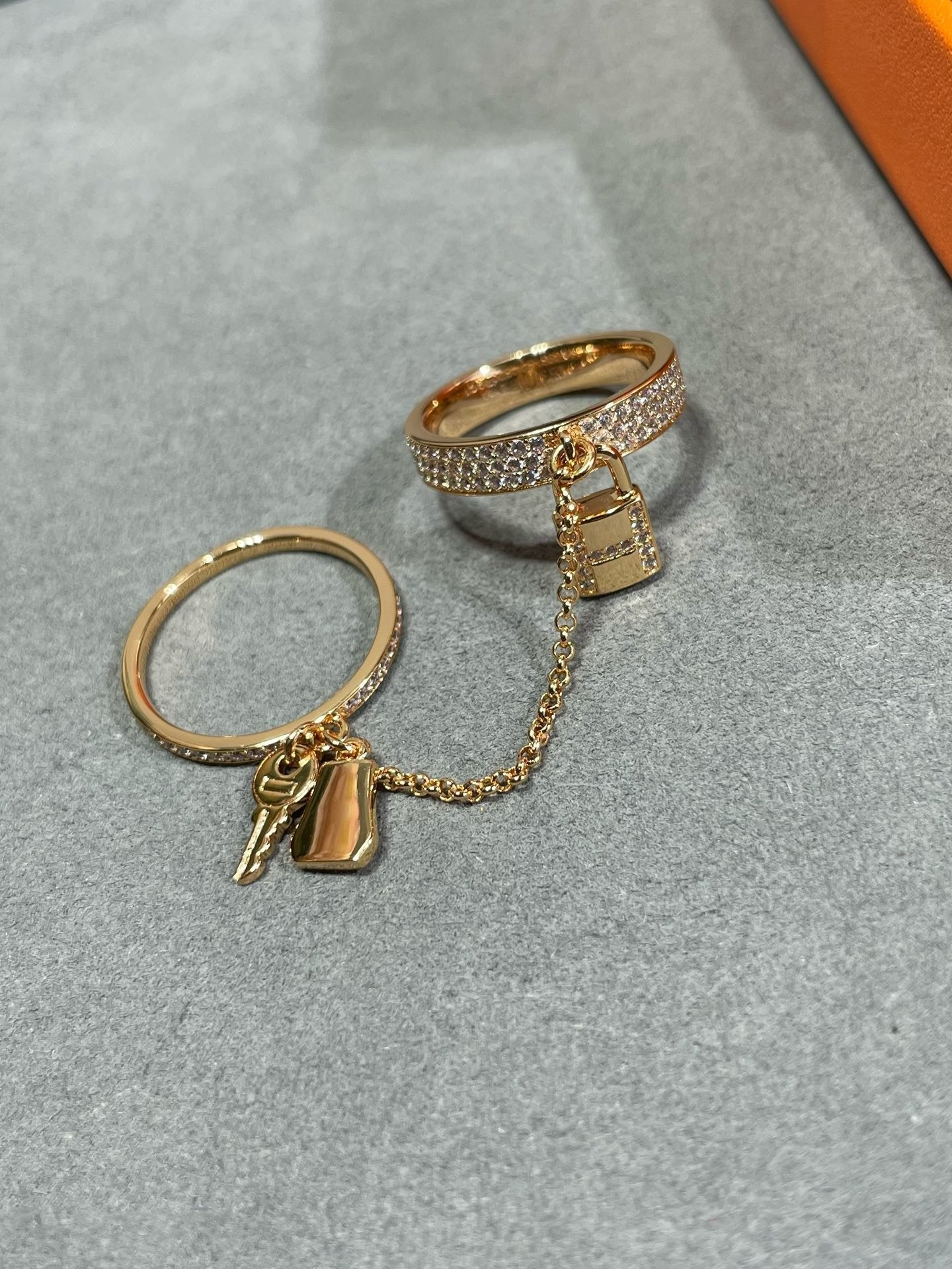 [Select]HM KELLY CLOCHETTE DOUBLE RING IN  WITH DIAMONDS