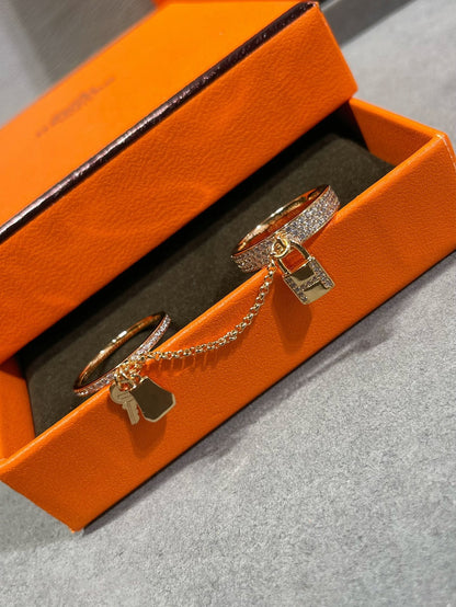 [Select]HM KELLY CLOCHETTE DOUBLE RING IN  WITH DIAMONDS