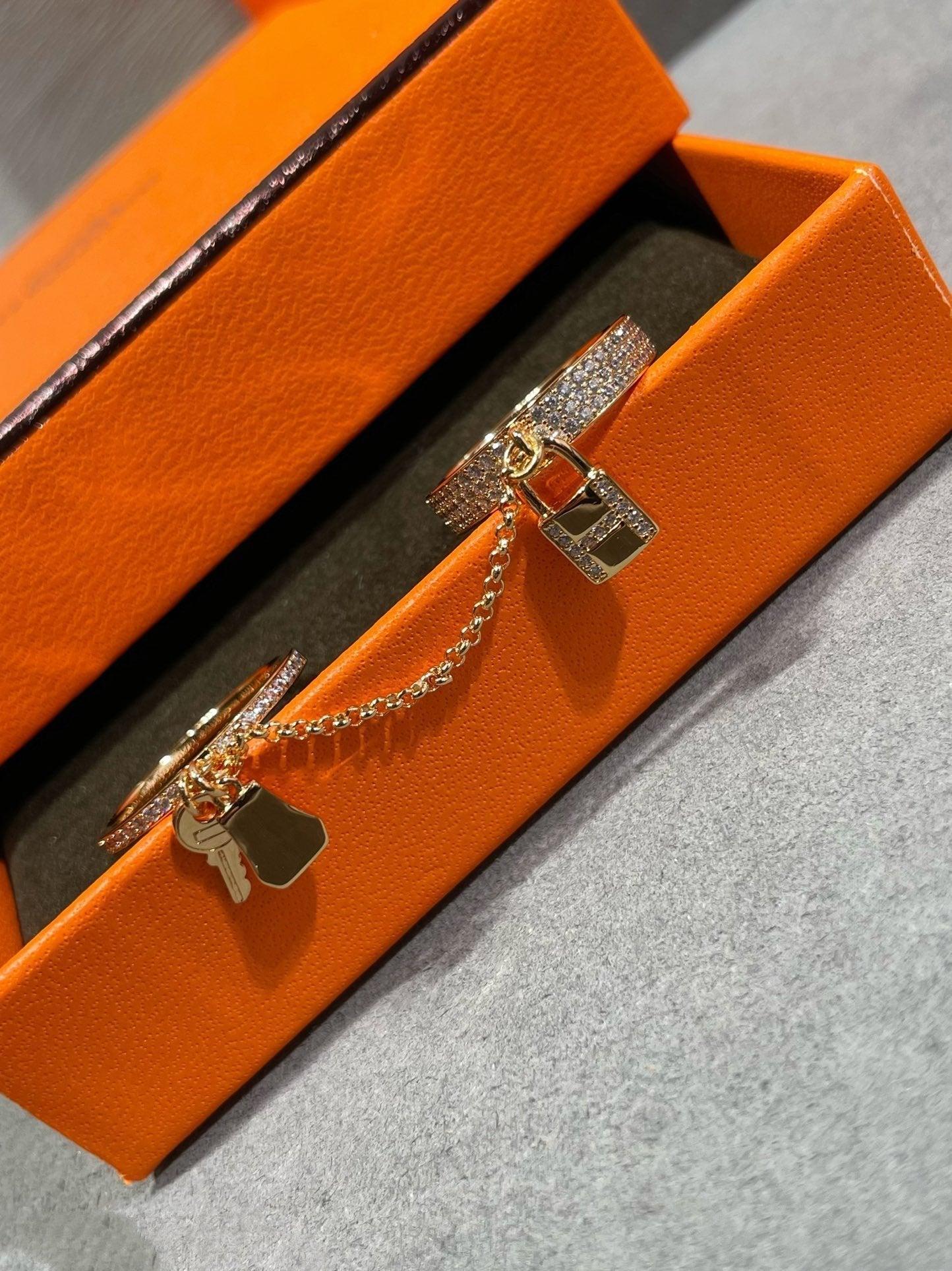 [Select]HM KELLY CLOCHETTE DOUBLE RING IN  WITH DIAMONDS