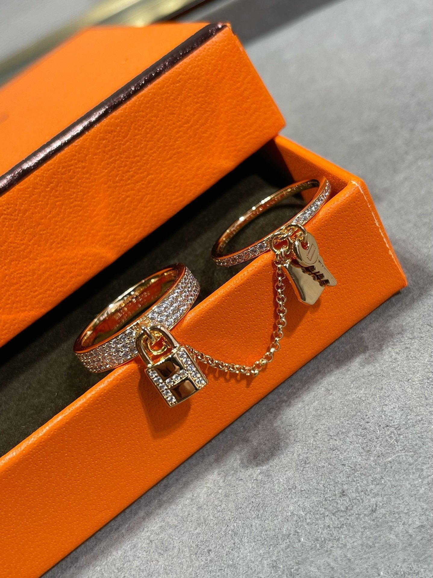 [Select]HM KELLY CLOCHETTE DOUBLE RING IN  WITH DIAMONDS