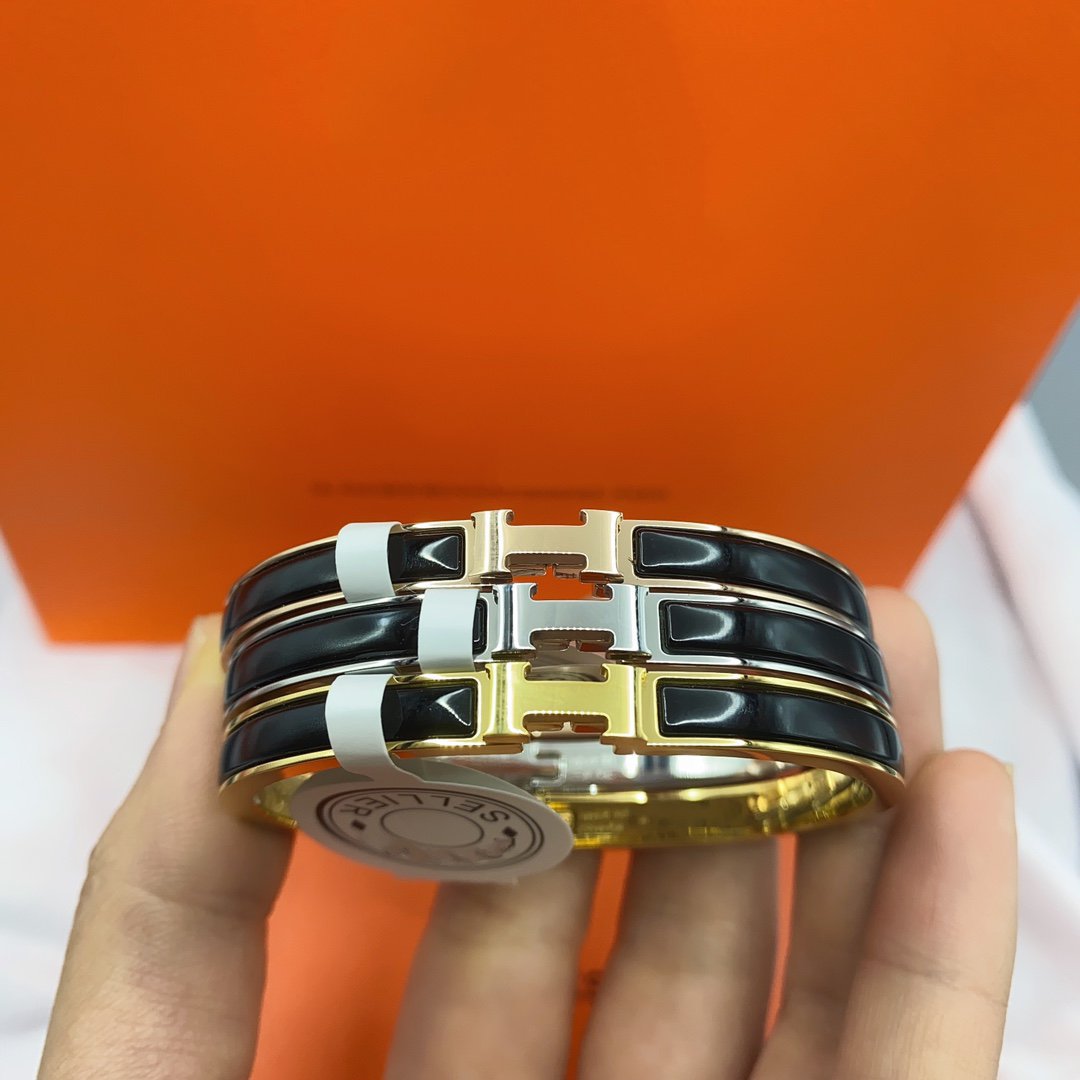 [Select]CLASSIC HM CLIC BLACK 8MM ENAMEL BRACELET