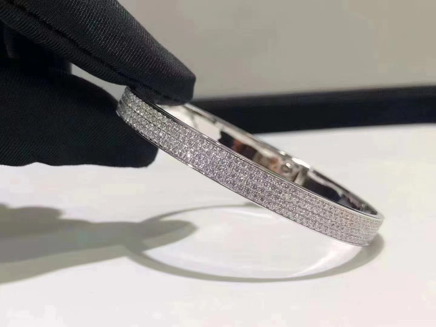[Select]HM KELLY BRACELET IN SILVER AND FULL PAVE DIAMOND