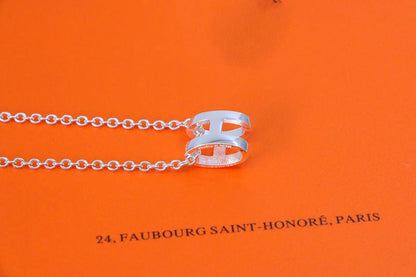 [Select]HM NECKLACE H LETTER OVAL SERIES