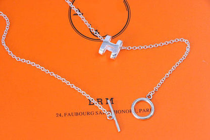 [Select]HM NECKLACE H LETTER OVAL SERIES