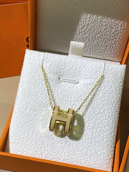 [Select]HM CLIC YELLOW ENAMEL GOLD NECKLACE